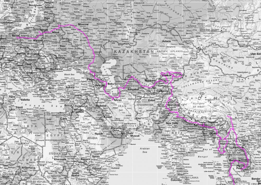 Reiseroute 2014/2015 - (c) Mapz.com Reiseroute 2014/2015 - (c) Mapz.com